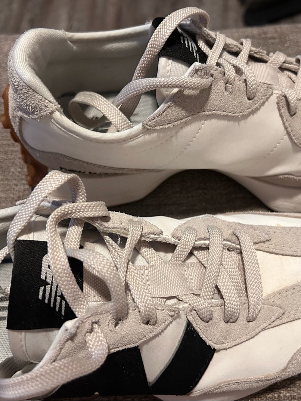 New Balance White and Black Low-Top Sneakers - Picture 3 of 9